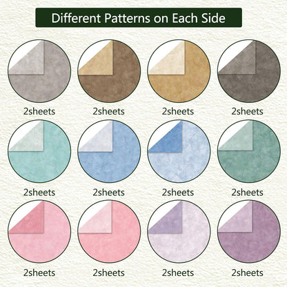 Scrapbook Paper 12x12, Double-Sided Suede Textured Scrapbook Paper Set 24 Sheets/ 24 Designs, Bohemian Patterned Craft Paper for Junk Journals Greeting Cards Album Decoration (Soft Romantic, 12x12 in) - Crafty Corner