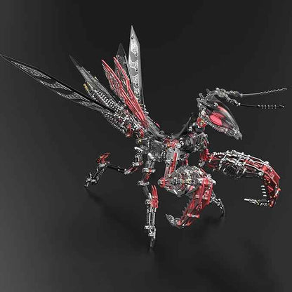 Metalkitor 3D Metal Puzzles for Adults, Giant Mantis Model Kit - Steampunk DIY Ornament - Assembly Jigsaw Crafts Brain Teaser - Perfect Room Decor and Gift Choice(1200+PCS, Black Red) (Black Red)