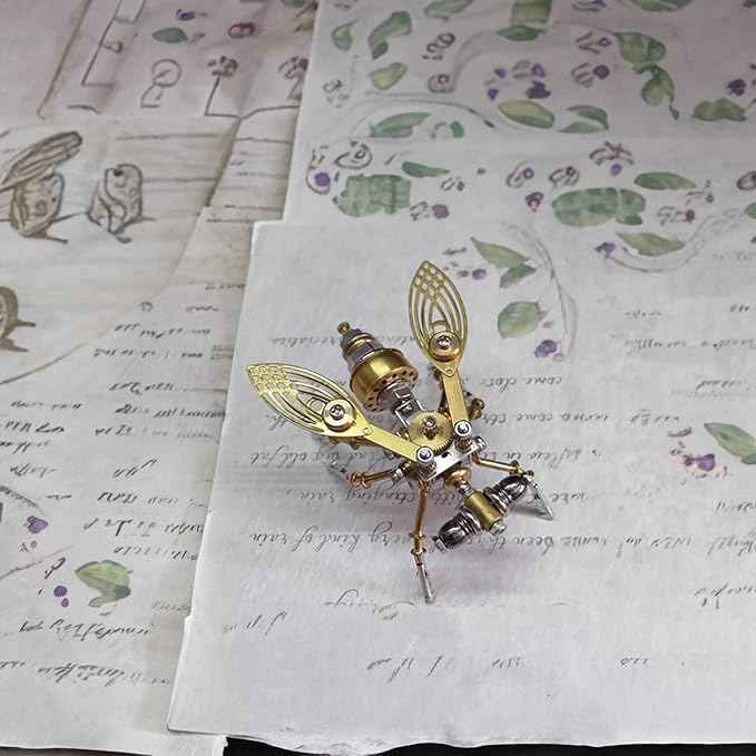 Steampunk Insect Bug Sculpture Mechanical 3D Puzzle Kits for Adults, Making kit DIY Projects Metal Building, Ideas for Birthday(Drosophila melanogaster)
