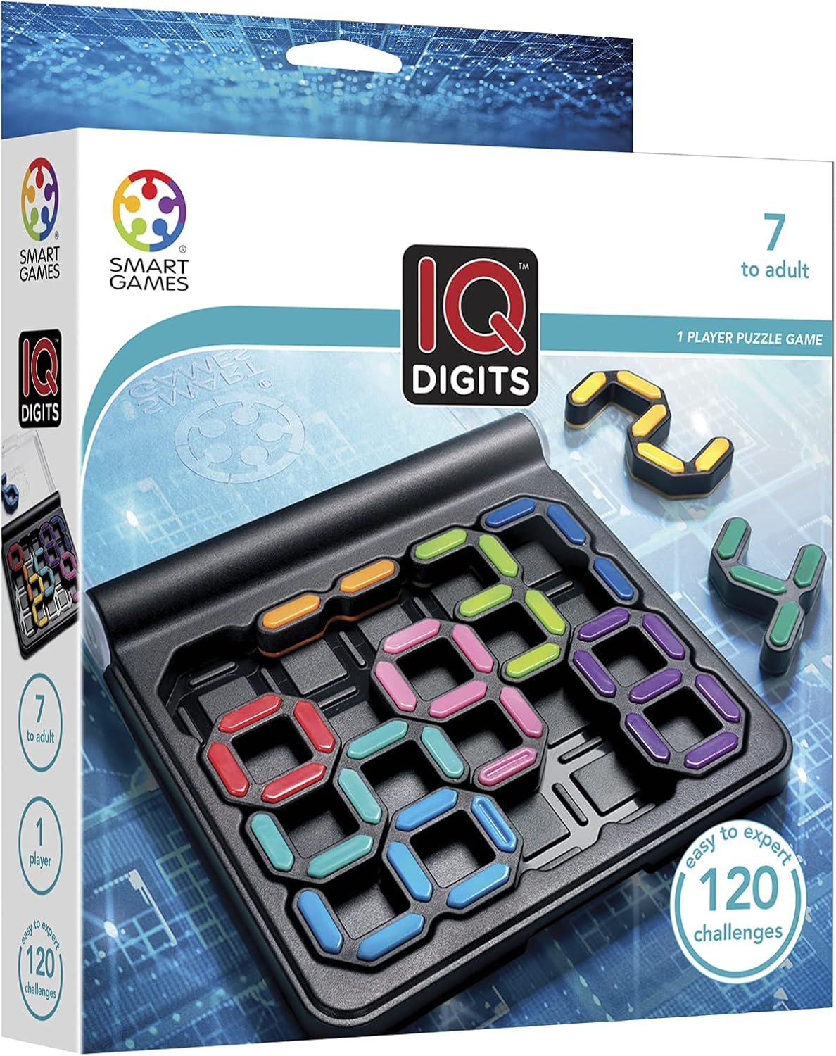 SmartGames IQ Digits – Math & Logic Puzzle with 120 Challenges – Educational Brain Game for Kids & Adults Ages 7+