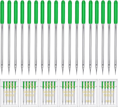 HONEYSEW 30 Pieces Sewing Machine Needles HAX1 130/705H Universal Regular Point Flat Shank Sewing Needle Compatible with Singer, Brother,Janome,Pfaff and Other Brand (Green Size9-30PCS)