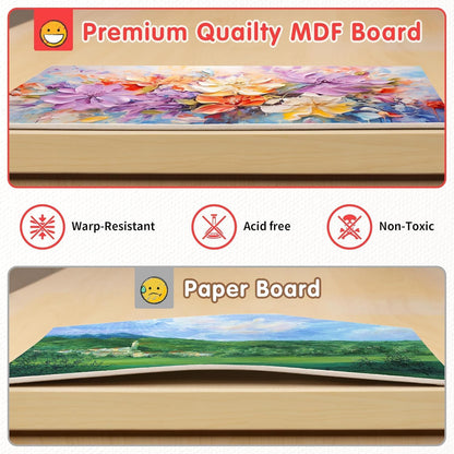 FIXSMITH Canvas Boards for Painting 18 Pack, Multi Pack- 4x4, 5x7, 8x10, 9x12, 11x14 Inches, 100% Cotton Primed Canvas Panels for Acrylic, Oil, Art Supplies for Kids, Adults, Beginners
