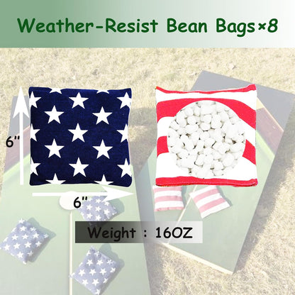 4×2FT Cornhole Board Set,Wooden Corn Hole Games for Adults Bean Bag Toss Game Set, with Corn Hole Bags Set 8,2 Cornhole Boards and a Carrying Case for Wedding/Party/Outdoor/Hiking/Yard