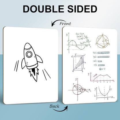Small White Board Dry Erase 6 Pack Classroom Pack,9"x12"Double Sided Personal Mini Whiteboard for Students School,Portable White Boards Lapboards Including Dry Erase Erasers and Markers