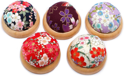 Fbshicung Pin Cushions Sewing Needle Cushion Holder Band Wearable Pincushions for Sewing (Japanese Flower 5)