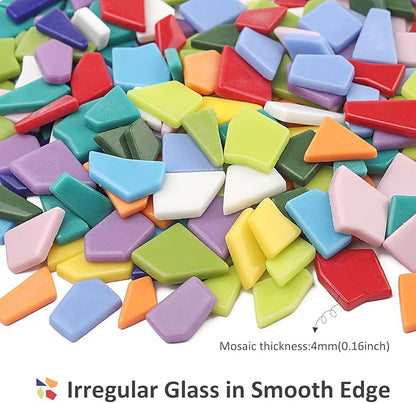 Youway Style Glass Mosaic Tiles for Crafts Bulk,454g Broken Mosaic Pieces for Crafts, Mosaic Art Crafting Supplies and DIY Mosaic Project