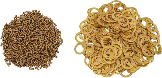 Lord of Battles 200G-1Kg Chainmail Loose Rings for Armor Crafting Perfect for DIY Chainmail Projects & Armor Repairs (200 Gm Brass Rings Round Riveted - 9mm 18 Gauge)
