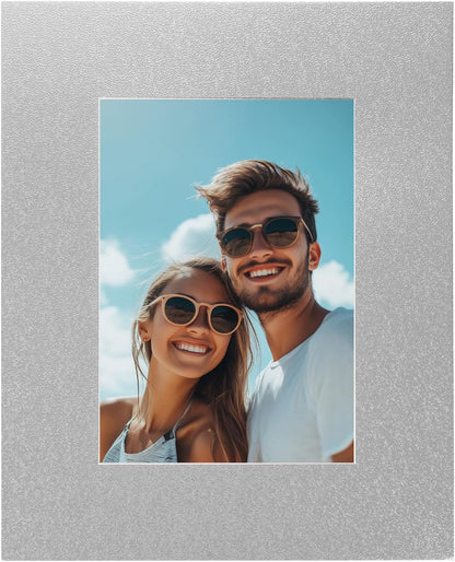 uxcell Picture Mats, 8 x 10 Mat Board Center for 5 x 7 Pictures Acid Free White Core Bevel Cut Frame Mattes with Backing for Display Art Measuring, Gray