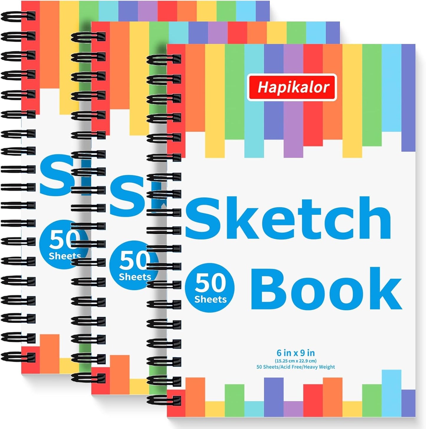 Hapikalor Drawing Pad for Kids, Sketch Pads 50 Sheets, 3-Pack Kids Travel Activities Spiral Bound Drawing Books Bulk 6" x 9 ", Drawing Paper for Kids 9-12 - Crafty Corner