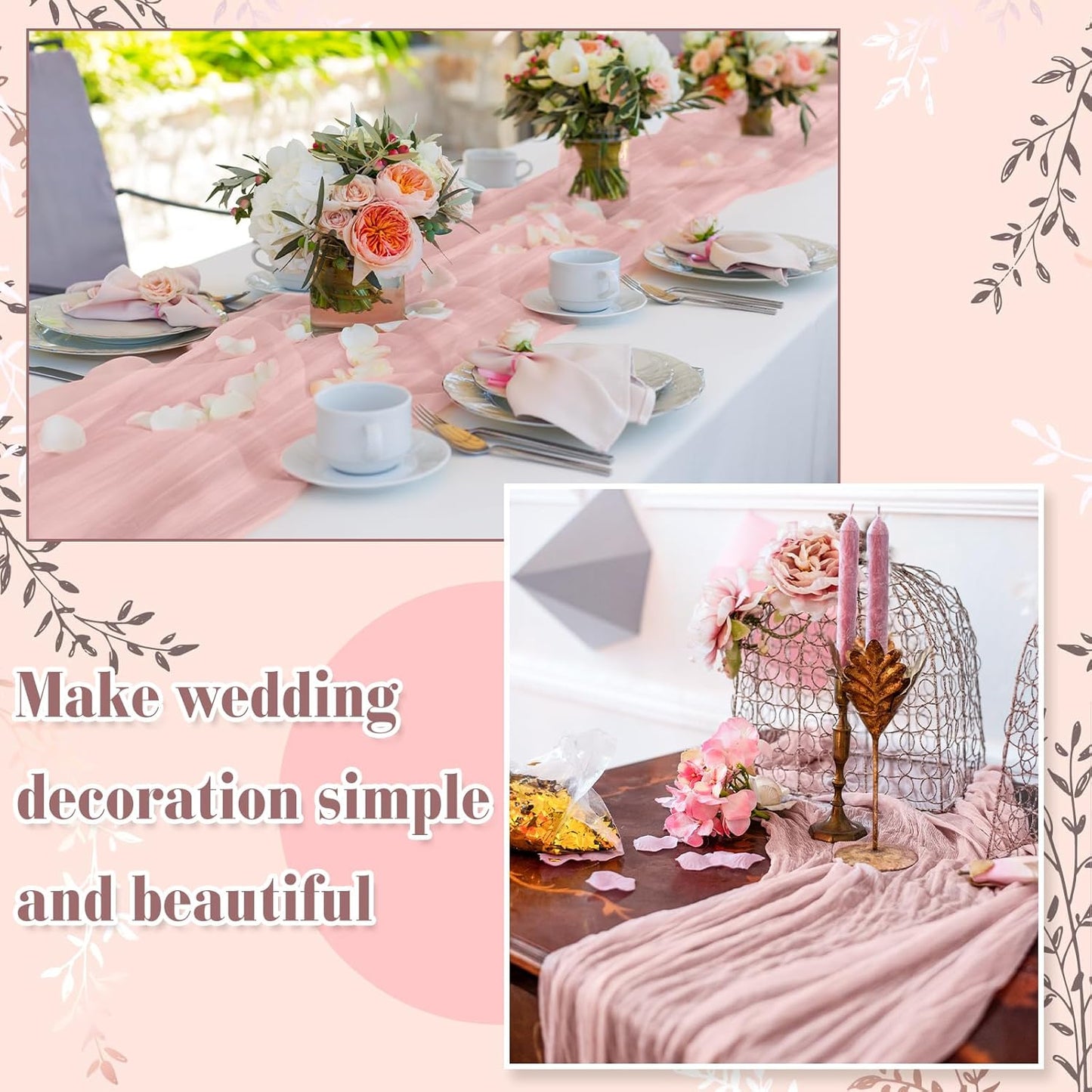 Boao Halloween Cheese Cloth 35.43 x 393.7 Inch Pink Cheesecloth Roll for Crafts Large Cotton Muslin Gauze Fabric for Halloween Outdoor & Indoor Spooky Decoration