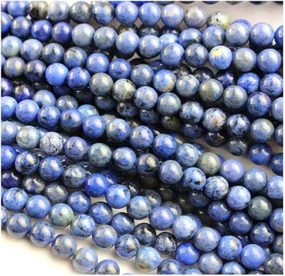 35pcs Adabele Natural Blue Dumortierite Healing Gemstone 10mm (0.39 inch) Round Loose Beads Gem Stone Spacer for Craft Jewelry Making GF28-10