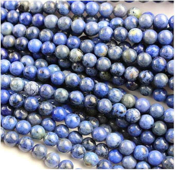 70pcs Adabele Natural Blue Dumortierite Healing Gemstone 10mm (0.39 inch) Round Loose Beads Gem Stone Spacer for Craft Jewelry Making GF28-10