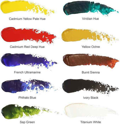 Winsor & Newton Winton Oil Paint, Starter Set of 10 x 37ml Tubes