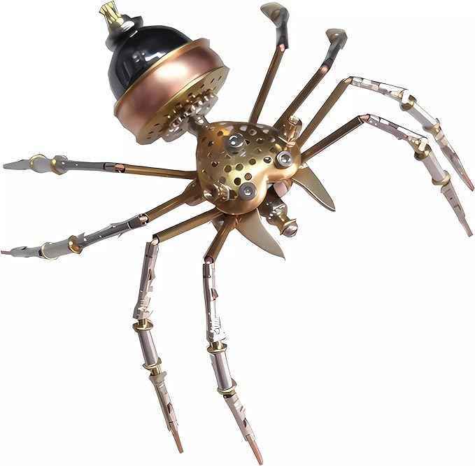 Mechanical Metal DIY 3D Insect Spider Model Brass Puzzle Assembly DIY for Family and Friends(Jumping Spider)