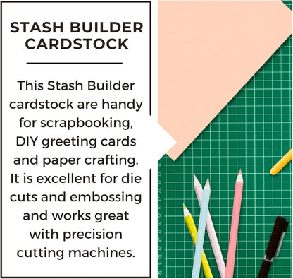 PA Paper Accents Stash Builder Textured Cardstock 8.5" x 11" Textured Berry Smoothie, 65lb colored cardstock paper for card making, scrapbooking, printing, quilling and crafts, 25 piece pack