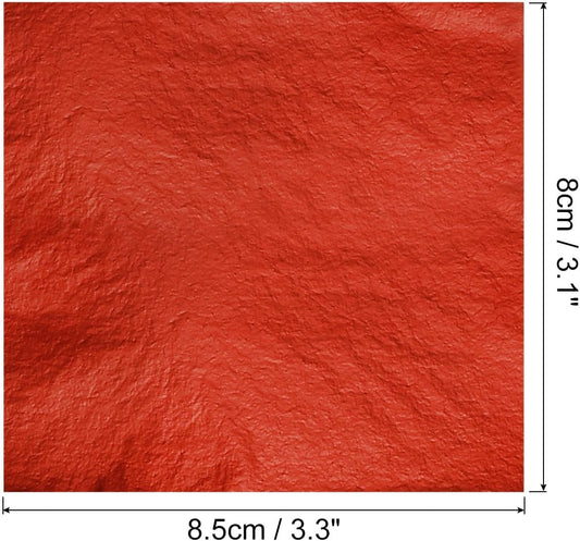 MECCANIXITY Gold Leaf Foil Sheet, Red Leaf Papers, 3.3 Inch x 3.1 Inch for Art Decoration, Sculptures, Painting, Pack of 150 Pcs