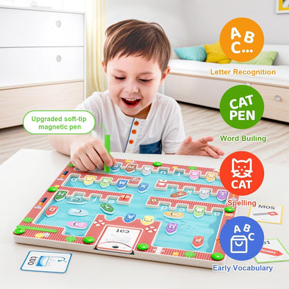 Magnetic Alphabet Maze,Montessori Magnetic Maze Board,Alphabet Puzzle Toddler Toys for Ages 2-4,Toddler Preschool Learning Toys