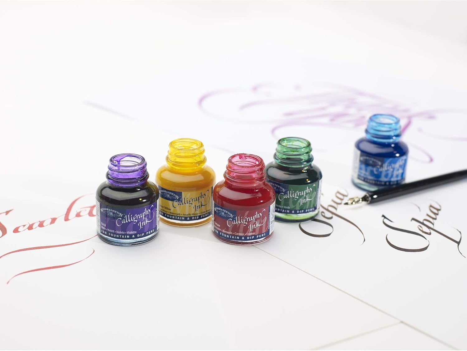 Winsor & Newton Calligraphy Ink, 30ml (1-oz) Bottle, Dark Blue - Crafty Corner