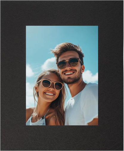 Picture Mats, 8 x 10 for 5 x 7 Pictures Acid Free White Core Bevel Cut Frame Mattes for Display Art Measuring, Black