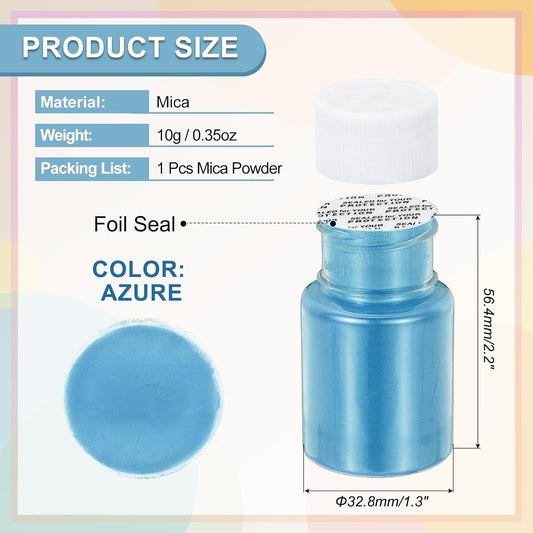 uxcell 10g/0.35oz Cosmetic Grade Mica Powder, 600 Mesh Mica Powder Natural Resin Epoxy Pigment Powders for Casting Resin, Candle Dye, DIY Nail Polish and Lip Gloss, Azure