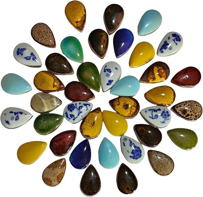 PINUO&KE 0.99 lb Mosaic Tiles for Crafts Bulk, Mosaic Ceramics Pieces for Garden Crafts Kits DIY Mosaic Art Decor