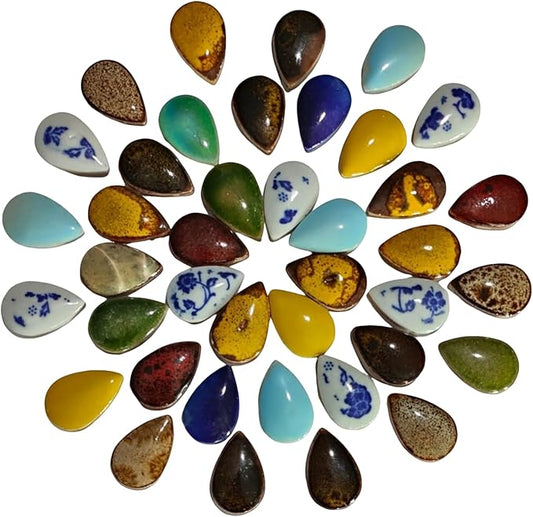 PINUO&KE 0.99 lb Mosaic Tiles for Crafts Bulk, Mosaic Ceramics Pieces for Garden Crafts Kits DIY Mosaic Art Decor