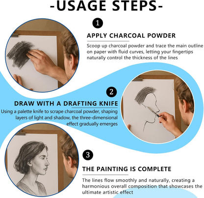 Charcoal Powder for Drawing & Art - Ideal for Sketching, Shading & Blending - Professional Artist Grade (4 Ounces)