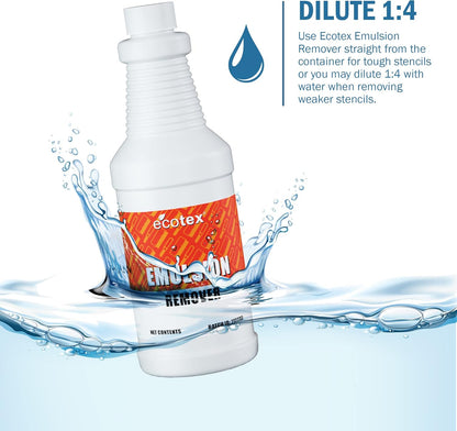 Ecotex® Screen Printing Emulsion Remover (Quart - 32oz.) - Diazo Photo Emulsion Cleaner for Silk Screens and Stencil Remover - Screen Print Direct®