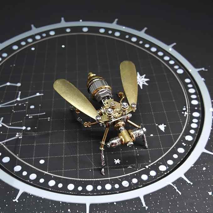 3D Steampunk Metal Fruit Fly Model Kit – DIY Mechanical Brass Insect Puzzle for Adults, Retro Collectible Assembly Craft, Unique Home Office Decoration Gift (Fruit Fly)