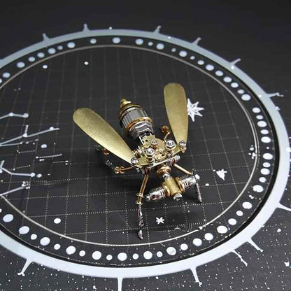 3D Steampunk Metal Fruit Fly Model Kit – DIY Mechanical Brass Insect Puzzle for Adults, Retro Collectible Assembly Craft, Unique Home Office Decoration Gift (Fruit Fly)