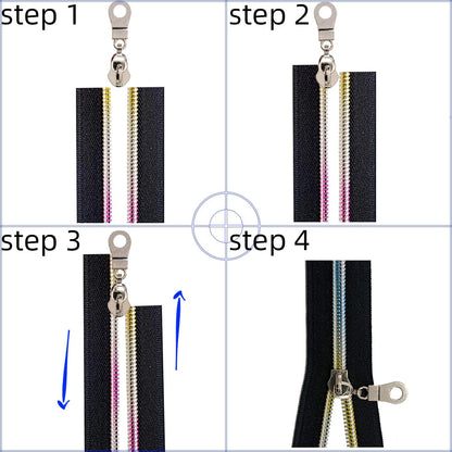 The Yards Bulk Zipper(#5), Beige Nylon Coil with Gunmetal Teeth, 10PCS Sliders for DIY Sewing Craft Bags