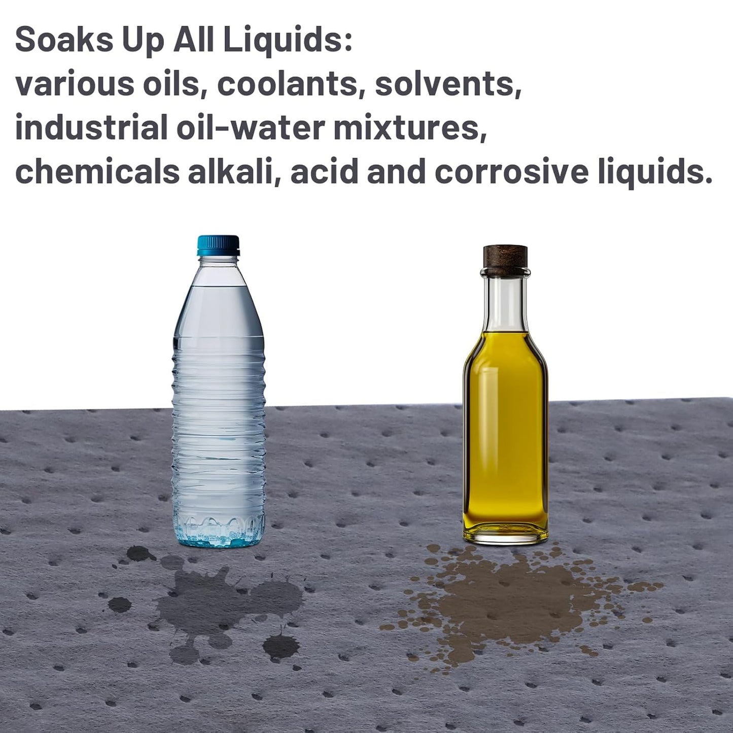 400 PCS Oil Absorbent Pads for Spills Other Liquids 13” x 10” x 2 mm Oil Spill Mat Water Absorbent, Polypropylene Universal Absorbing Mats Packed in a Dispensing Box