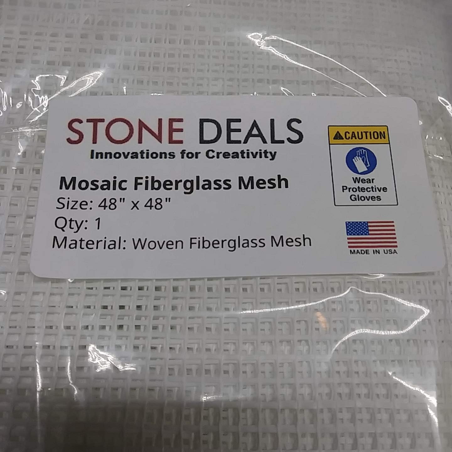 Mosaic Mesh for Back Mounted Tile, 48" X 48", Non Sticky