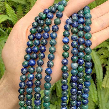 60pcs Adabele Natural Lapis Chrysocolla Healing Gemstone 6mm (0.24 inch) Round Loose Beads Gem Stone Spacer for Craft Jewelry Making GF1-6