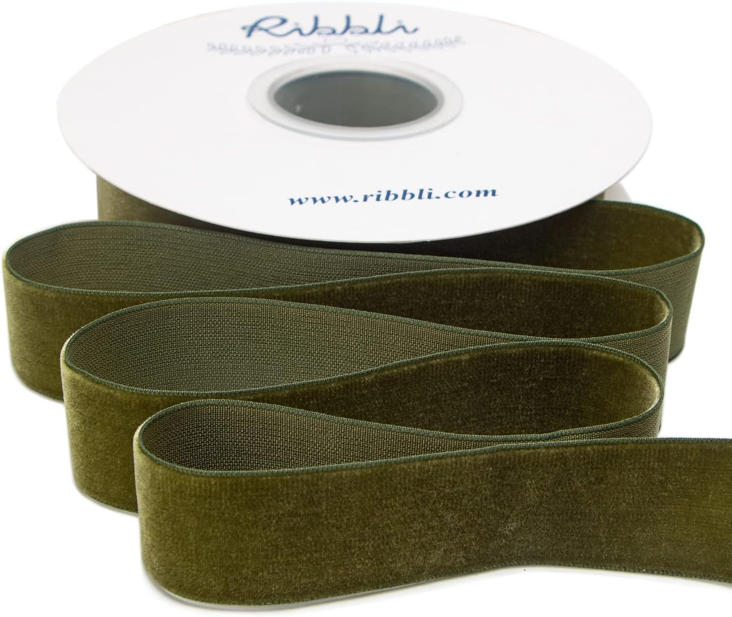 Ribbli Moss Green Velvet Ribbon,Polyester Velvet 1 Inches Continuous10-Yard Spool,Christmas Ribbon for Gift Wrapping,Floral Bouquets, Home Decor - Crafty Corner