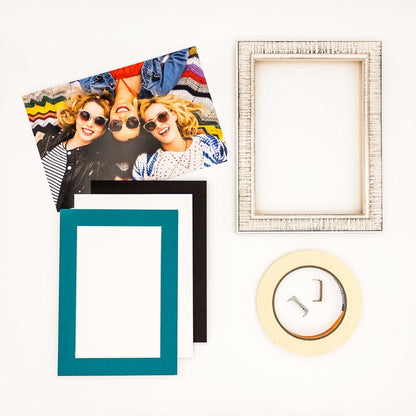 5x7 Mat for 8.5x11 Frame - Precut Mat Board Acid-Free Teal Blue 5x7 Photo Matte Made to Fit a 8.5x11 Picture Frame, Premium Matboard for Family Photos, Show Kits, Art, Picture Framing, Pack of 10 Mats