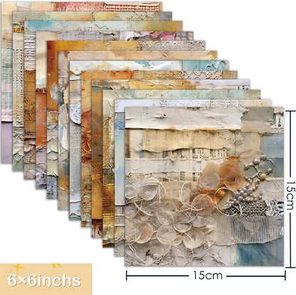 YASMEN 6"x6" Scrapbook Paper Pad - 24 Sheets of Patterned Cardstock for Card Making, Scrapbooking, Junk Journal, DIY Gift Cards - Single-Sided Decopodge Decorative Craft Paper - Crafty Corner