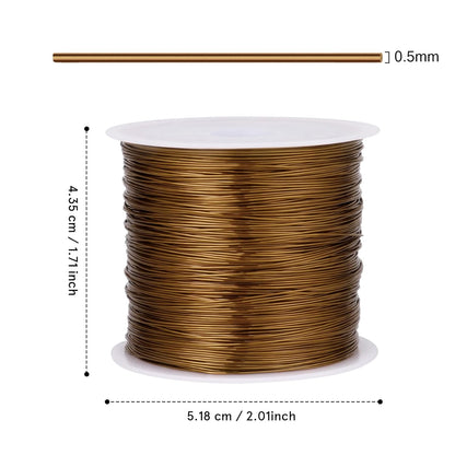 262FT Jewelry Wire 24 Gauge Tarnish-Resistant Copper Beading Wires Roll Bulk for DIY Crafts Jewelry Making, Antique Bronze