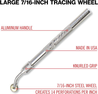 Excel Blades Pounce Wheel Set – Stainless Steel Fabric Tracing, Perforating, Cutting, Sewing, Quilting & Embossing Tool – Set of 3 Assorted Sizes – Made in USA