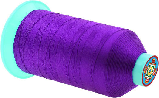 Mandala Crafts Bonded Nylon Thread True Purple Heavy Duty Sewing Threads - 1250 YDs Size 138 420D T135 Tex 135 Thread for Leather Jeans Weaving Outdoor Marine Upholstery Threads