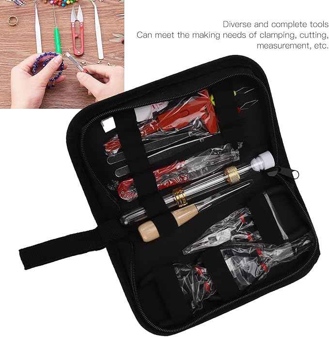 Jewelry Making Set with Pliers, Necklace Chain, Open Circle Kit, and Beaded DIY Handicraft Accessories for Professionals and Enthusiasts, Including Storage and Variety of