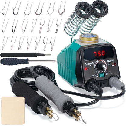 YIHUA 939D-VI Dual Pen Wood Burning Kit with Digital Display with 20 Wire Nibs, Detachable Wood Burning Pen, 2 Wood Pieces, Tweezers Used as Wood Burning Tool - Crafty Corner