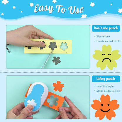 Flower Hole Punch for Paper Craft Size Out 2-Inch, Cherry Blossoms Punches, Craft Lever Punch Handmade, Tool Flower Punch for Scrapbook, Festival Cards, DIY Arts - Crafty Corner