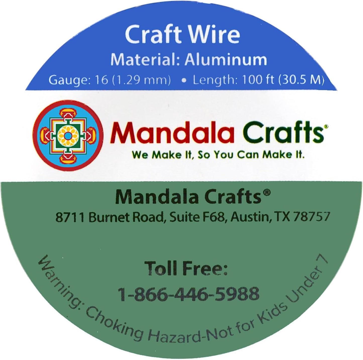 Mandala Crafts 16 Gauge Anodized Aluminum Craft Wire for Jewelry Making - 100 FT Colored Flexible Brown Wire - Bendable for Bonsai Armature Crafting Sculpting - Crafty Corner