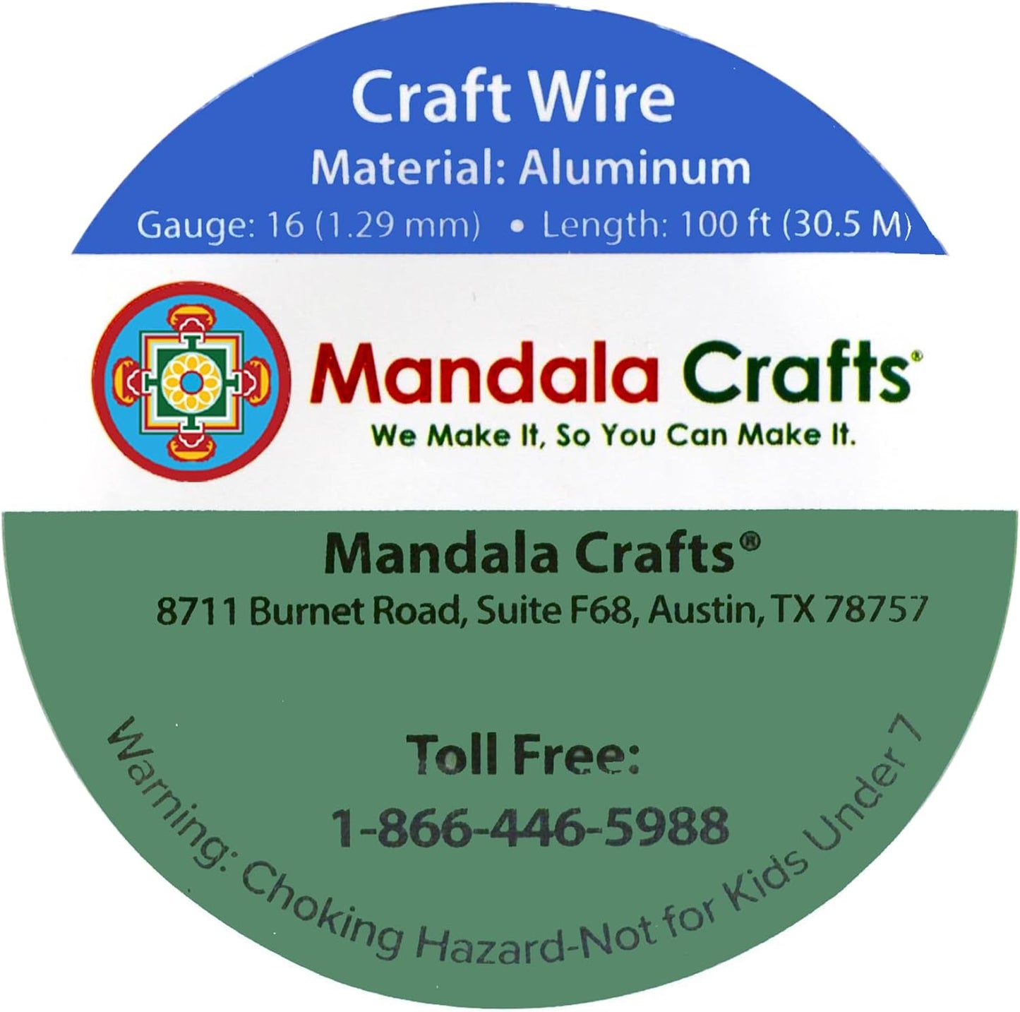 Mandala Crafts 16 Gauge Anodized Aluminum Craft Wire for Jewelry Making - 100 FT Colored Flexible Light Brown Wire - Bendable for Bonsai Armature Crafting Sculpting - Crafty Corner