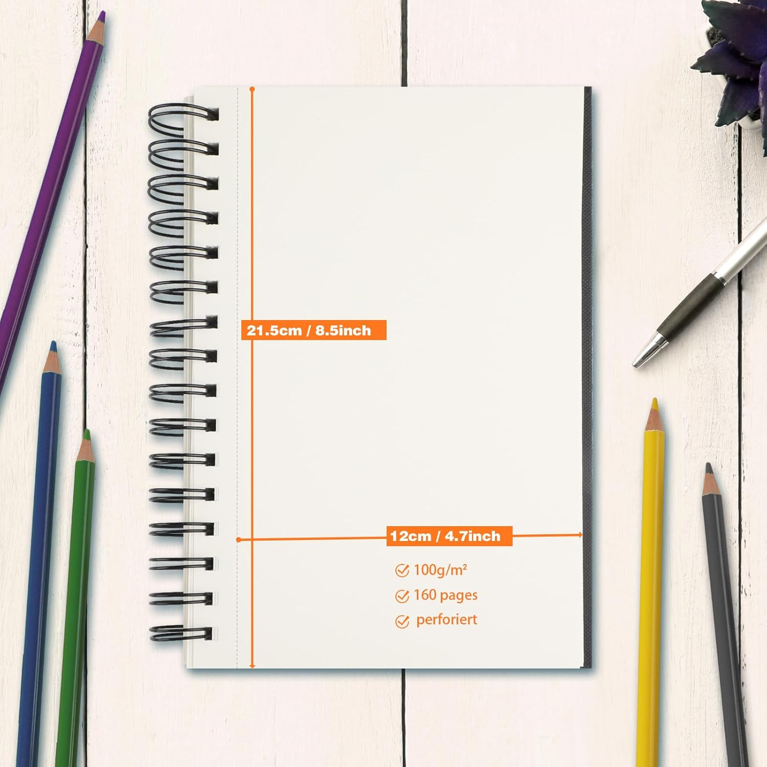 5.5" x 8.5" Sketch Book ，2 Pack 80-Sheets (68lb/100gsm)，Double-Sided Hardbound Sketchbook, Spiral Bound,Acid Free Paper Painting Drawing Writing Sketching Pad for Kids Adult Teens Girls Boys - Crafty Corner