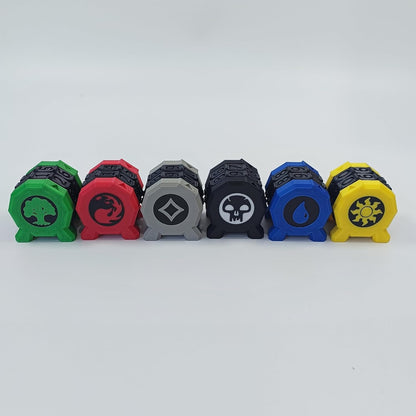 6PCS MTG Life Counter Set, 6 Terrain Types, 1.3 inch Gaming Tokens, Multi-Color