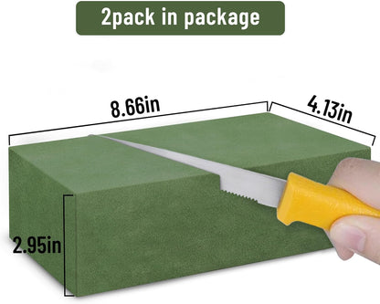 Max Shape Floral Foam Blocks Large 9 Inch,Pack 2 of Wet Floral Foam Bricks,Flower Foam for Artificial Flowers and Wedding Holiday Decorations (2)