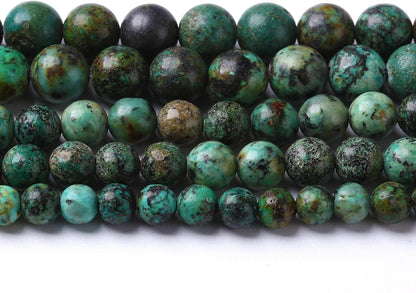 6mm 120pcs Natural African Turquoise Stone Beads for Jewelry Making Round Loose Gemstone Beads DIY Bracelet Necklace Earrings 32" 2 Strands