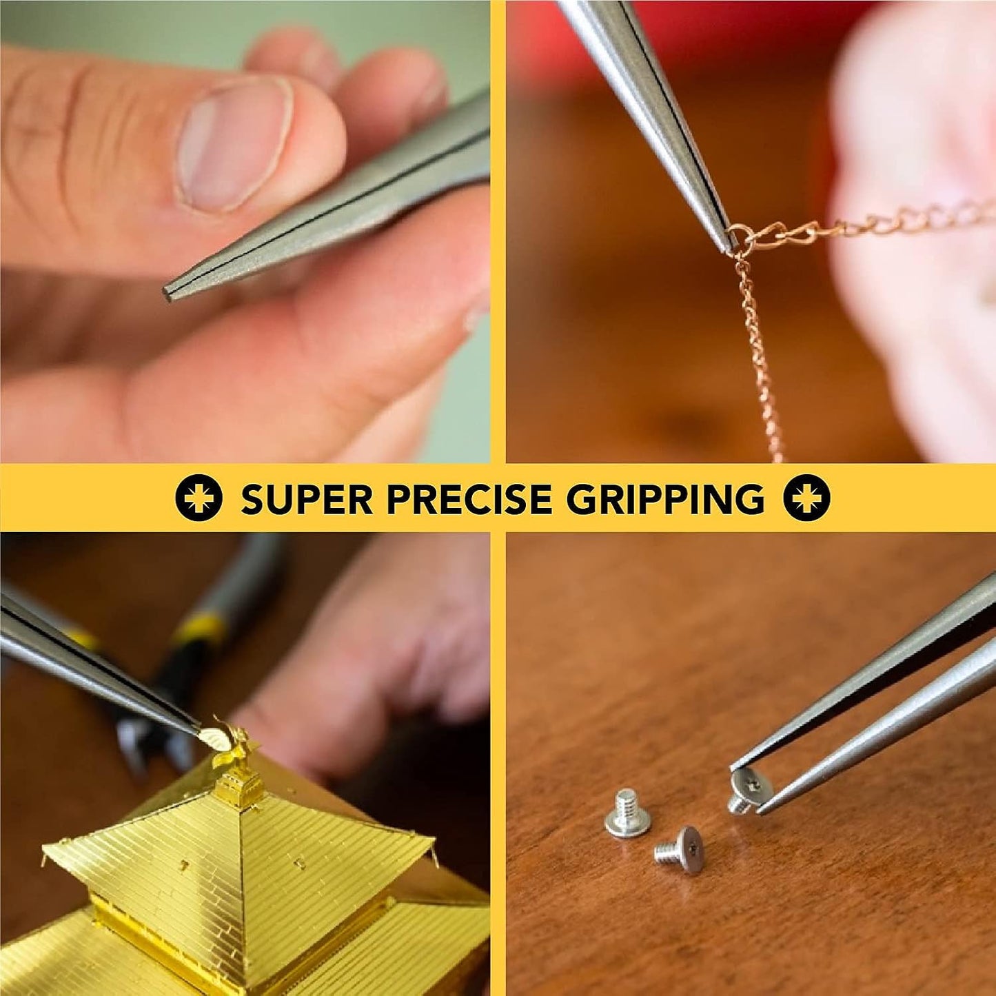 Super Precision Long Needle Nose Pliers - 6 Inch Steel Mini Long Nose Pliers With Non Serrated Edge & Non Slip Handles - Great For Jewelers, Fine Crafting, & Other High Precision Projects - Crafty Corner